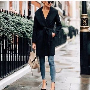 Ann Taylor Black Wrap Shawl Jacket Small Tall